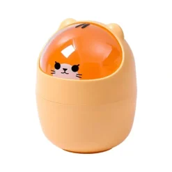 Outlet /EA/Gul, mini-papperskorg för skrivbord med lock, bärbar bordspapperskorg C