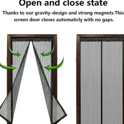 Online /EA/Magnetiskt dörrnät, automatisk stängningsgardin, nät mot insekter, flugor och myggor, starka magneter (110 x 21