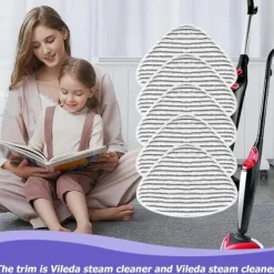 New /EA/5-pack Ersättningsöverdrag för Vileda Ångmopp - För Vileda Ångmopp - Ersättningsöverdrag för Ångmopp - Kompatibel med Vileda - Fångar Smuts, D
