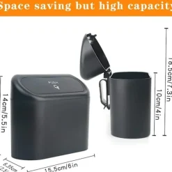 Online /EA/Rosa liten bil soptunna med en rulle sopsäck, täckt, w