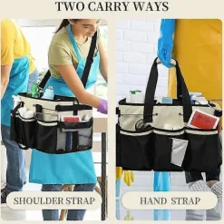 Clearance /EA/Städväska med Multifunktionell Ficka & Justerbar Axelrem för Städmaterial