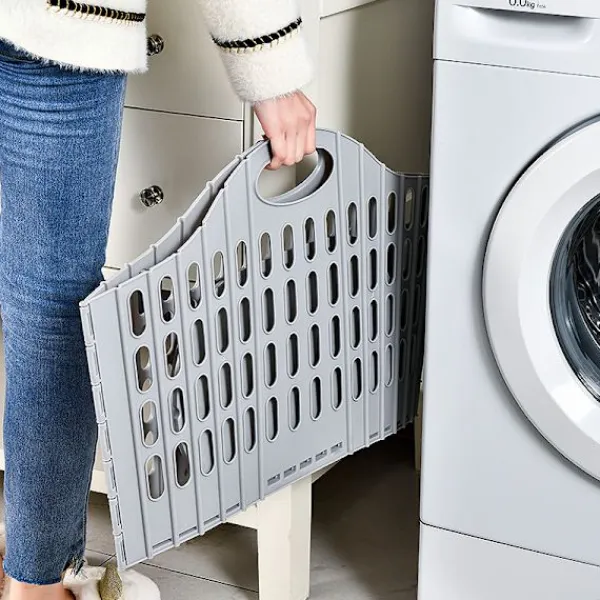 New Easy Store hopfällbar tvättkorg, mörkgrå