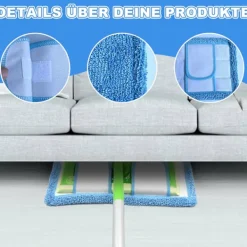 New EURL (ee) 3-pack, blå Swiffer-kompatibla, återanvändbara ersättningsdukar