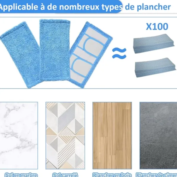 New EURL (ee) 3-pack, blå Swiffer-kompatibla, återanvändbara ersättningsdukar