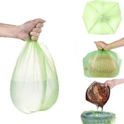 Online LEIGELE Ekologiska avfallspåsar, 100 st rivsäkra avfallspåsar, matavfallspåse för kök, komposterbara & biologiskt nedbrytbara avfallspåsar (LGL)