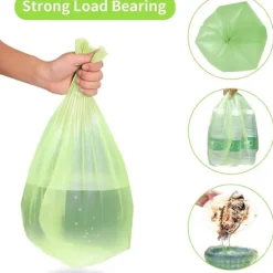 Online Ekologiska Avfallspåsar 100-pack - Rivtåliga - 50 x 60cm - 5 Rullar - Komposterbara - Biologiskt Nedbrytbara