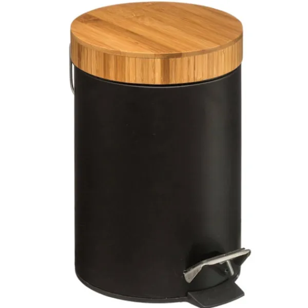 B2X Elegant Metall Pedalhink med Bambulock, 3L Svart