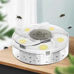 Online Elektrisk flugfälla, husfluga fälla, flygande insektsfälla, automatisk inomhus husfluga fälla, husfluga kontroll fångare insekt [HK] White