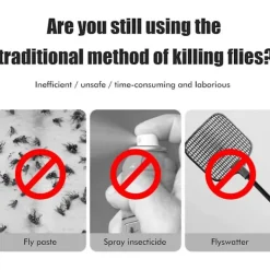 Clearance Elektrisk flugfångare, helt automatisk flugfälla med avtagbar bricka för inomhusflugor