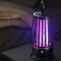 Elektrisk Flugfångare USB Uppladdningsbar Elektrisk Myggsmälla Elektrisk Flugfälla med Nattlampa