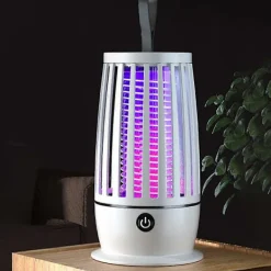 Elektrisk Flugfångare USB Uppladdningsbar Elektrisk Myggsmälla Elektrisk Flugfälla med Nattlampa