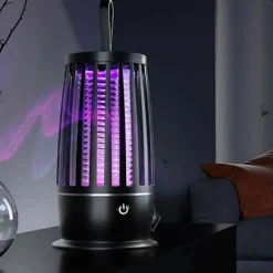 Elektrisk Flugfångare USB Uppladdningsbar Elektrisk Myggsmälla Elektrisk Flugfälla med Nattlampa