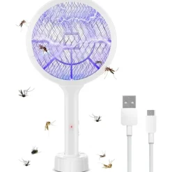 Online Elektrisk flugsmällare, 3000V myggor insektsdödande lampa buggar fälla fångare flygande mördare för kök, hem, trädgård inomhus utomhus