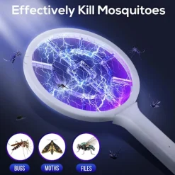 Online Elektrisk flugsmällare, 3000V myggor insektsdödande lampa buggar fälla fångare flygande mördare för kök, hem, trädgård inomhus utomhus