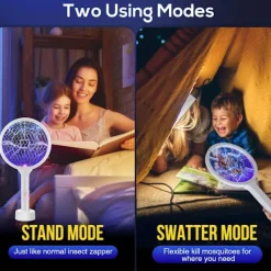 Online Elektrisk flugsmällare, 3000V myggor insektsdödande lampa buggar fälla fångare flygande mördare för kök, hem, trädgård inomhus utomhus