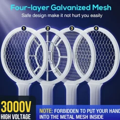 Online Elektrisk flugsmällare, 3000V myggor insektsdödande lampa buggar fälla fångare flygande mördare för kök, hem, trädgård inomhus utomhus