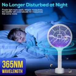 Online Elektrisk flugsmällare, 3000V myggor insektsdödande lampa buggar fälla fångare flygande mördare för kök, hem, trädgård inomhus utomhus