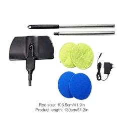 Clearance Elektrisk golvrengörare med roterande mopp, skrubber, polermaskin, golvrengöringsverktyg two blue