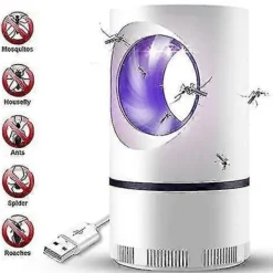 Elektrisk myggfångare för inomhusbruk, myggdödarlampa med USB-strömförsörjning och adapter, myggdödare, myggfälla, myggzapper, knottfälla, insekt