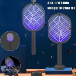 Outlet Elektrisk myggracket, flugsmälla racket Uppladdningsbar insektsdödare racket Myggfälla ljus Uppladdningsbart myggfällelampa