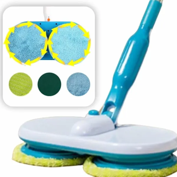 New Elektrisk roterande mopp, elektrisk flytande mopp med torkning, skrubbning och polering, elektrisk mopp för hushållsstädning, Cl 1 set