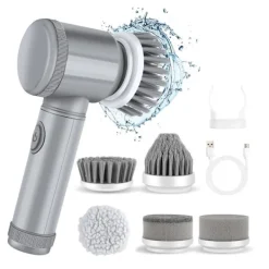 EASTVAPS Elektrisk roterande skrubber med 6 utbytbara borsthuvuden för köksrengöring