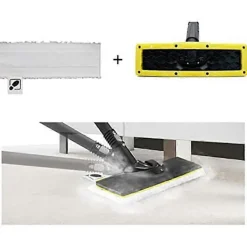 Hot Elektrisk sladdlös skrubber med 6 utbytbara borsthuvuden, förlängningshandtag, rengöringsborste för golvplattor, vit