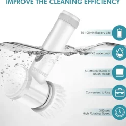 Hot Elektrisk Spin Scrubber Elektrisk Rengöringsborste Sladdlös Power Scrubber med 5 Utbytbara Borsthuvuden Handhållen Power Dusch Scrubber