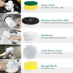 Hot Elektrisk Spin Scrubber Elektrisk Rengöringsborste Sladdlös Power Scrubber med 5 Utbytbara Borsthuvuden Handhållen Power Dusch Scrubber