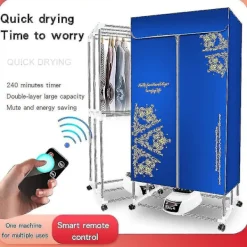 Best Elektrisk torktumlare med fjärrkontroll, portabel, tyst, varmluftstork, klädtorkställning