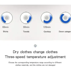 Best Elektrisk torktumlare med fjärrkontroll, portabel, tyst, varmluftstork, klädtorkställning
