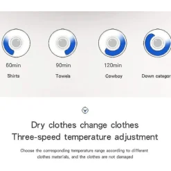 Best Elektrisk torktumlare med timing Fjärrkontroll Bärbar Mute Silent Elektrisk varmluftstork Torkställ för kläder