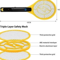 Clearance Elektriskt myggracket (uppladdningsbart USB ), effektiv myggdödare, insektsmättare med mesh, för utomhus och inomhus