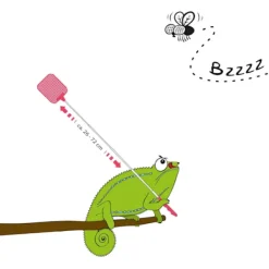 Clearance Unbranded En praktisk och utdragbar flugsmälla med justerbar längd, från 26 till 72 cm. Korall.