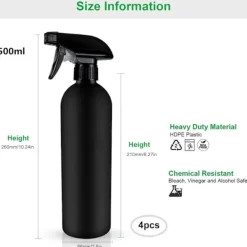 Best Ergonomisk Sprayflaska 500ml, Justerbar Dimspruta för Hushållsrengöring Läcksäker[YDE]