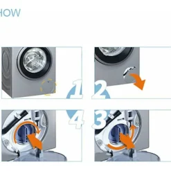 Hot Ersättning tvättmaskin avloppspump avloppstätning lock lock för Siemens Bosch WM1095 / 1065 WD7205 tillbehör (tillfällig leverans i blått och vitt)