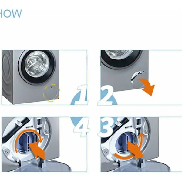 Hot Ersättning tvättmaskin avloppspump avloppstätning lock lock för Siemens Bosch WM1095 / 1065 WD7205 tillbehör (tillfällig leverans i blått och vitt)