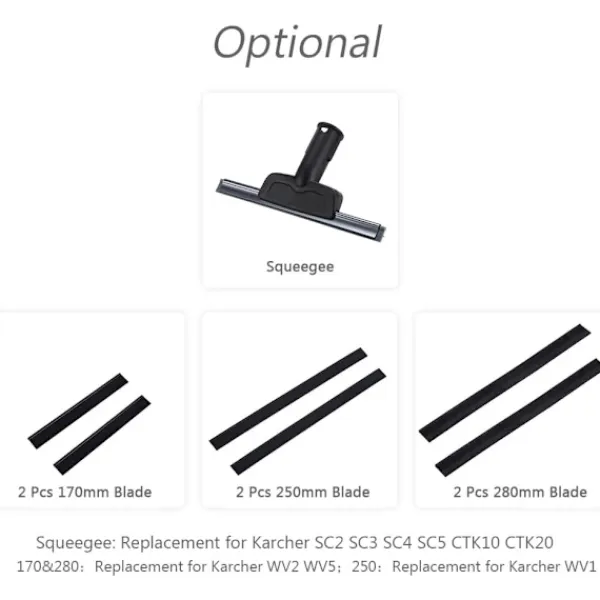 Best Ersättningsblad för fönsterrengöring till Window Vac 2 st 280 mm rakelgummi tillbehör reservdel för Karcher WV2 WV5