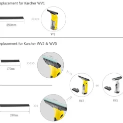 Best Ersättningsblad för fönsterrengöring till Window Vac 2 st 280 mm rakelgummi tillbehör reservdel för Karcher WV2 WV5