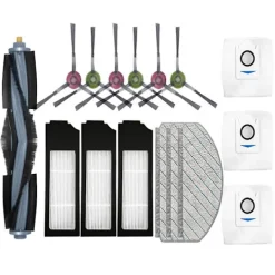 Ersättningsdelar till Ecovacs X1 Plus Robotdammsugare - Huvudsidoborste, HEPA-filter, Mopptrasa, Dammpåse