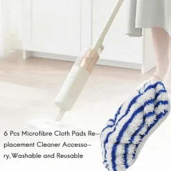 Clearance DAO Ersättningsdukar i mikrofiber för Rowenta Clean&Steam ZR005801, tvättbara 6-pack (RY7/RY8-serien) [DB] Blue gray white Bluegraywhite