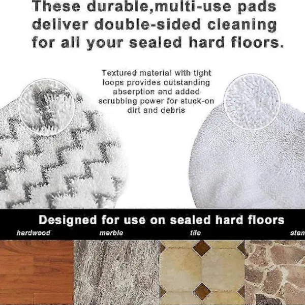 Hot Ersättningsdynor för Leifheit CleanTenso ångmopp - ångmoppdyna för djuprengöring, 5x Ersättnings Mikrofiberdyna -