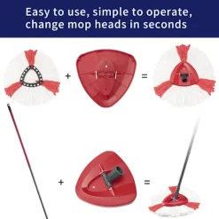 Discount Ersättningshuvud för Vileda-mopp, triangulärt spinnmopphuvud för Vileda Light Spin Mop - Plastfodral för skivfodral Del