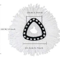 LEIGELE Ersättningshuvuden för roterande mopp Mikrofiber Roterande mopp Refillhuvuden Enkel rengöring Mopphuvud (Vit 4st) (LGL)