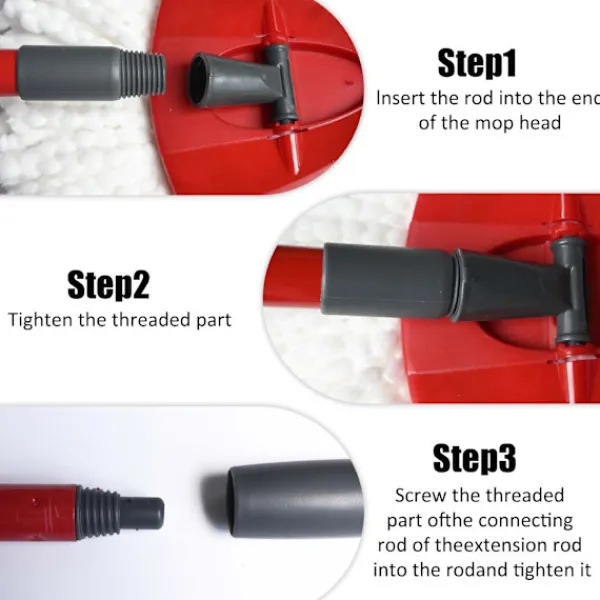 Hot Ersättningsmopphuvud, bas, handtag kompatibelt med Vileda Turbo 3-i-1 mikrofibermopp, triangulär mopphuvudskydd och mopphandtag