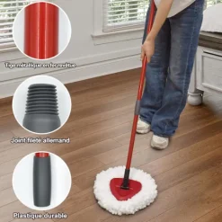 Hot Ersättningsmopphuvud, bas, handtag kompatibelt med Vileda Turbo 3-i-1 mikrofibermopp, triangulär mopphuvudskydd och mopphandtag