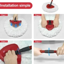Hot Ersättningsmopphuvud, bas, handtag kompatibelt med Vileda Turbo 3-i-1 mikrofibermopp, triangulär mopphuvudskydd och mopphandtag
