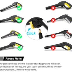 Hot Ersättningsslang för högtryckstvätt Kärcher K-serie K2 K3 K4 K5 K6 K7 Click Plug Quick Connect-XF13 20m