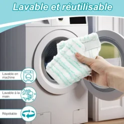 Hot Ersättningsöverdrag för duschmopp badrumsrengörare för Leifheit, mikrofiber ersättningsduk lämplig för rengöring av badrum