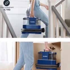 Clearance EUREKA NEY100 - Tvättmaskin för tygsoffor - 12500Pa - Dammsugare för rengöring av soffor, mattor, bilar - Vattentank 1.5 L Blå